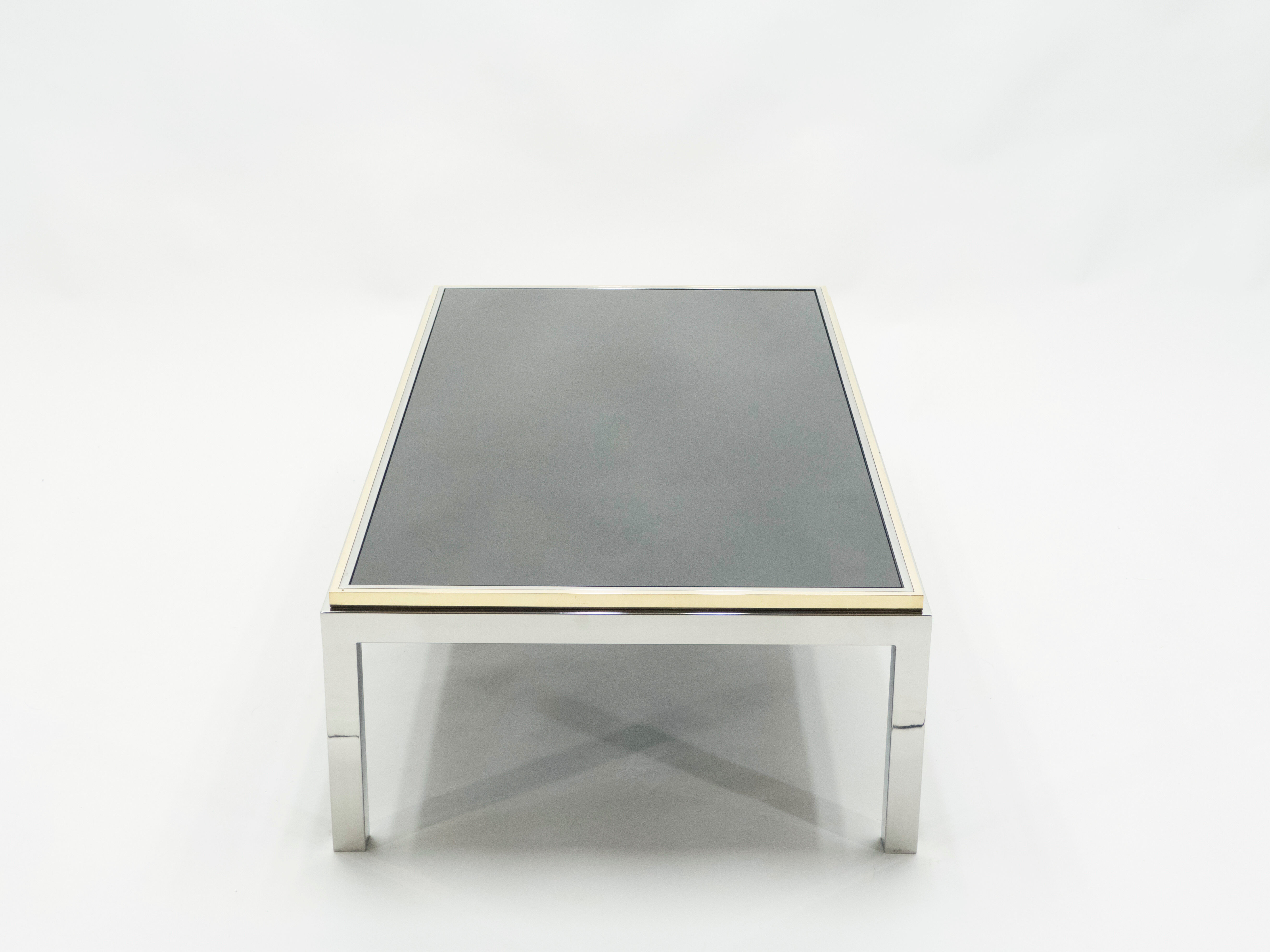 Chrome and brass coffee table 1970
