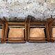 Set of 4 scandinavian chairs in blond teak and black skai 60s