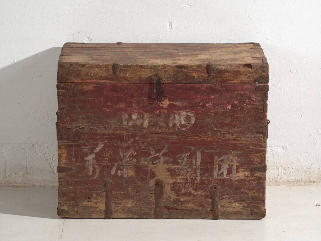 Antique Chinese chest painted in pine wood – China, circa 1920
