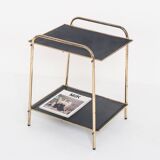 Vintage side table in gilded and painted iron. France, 1950s.