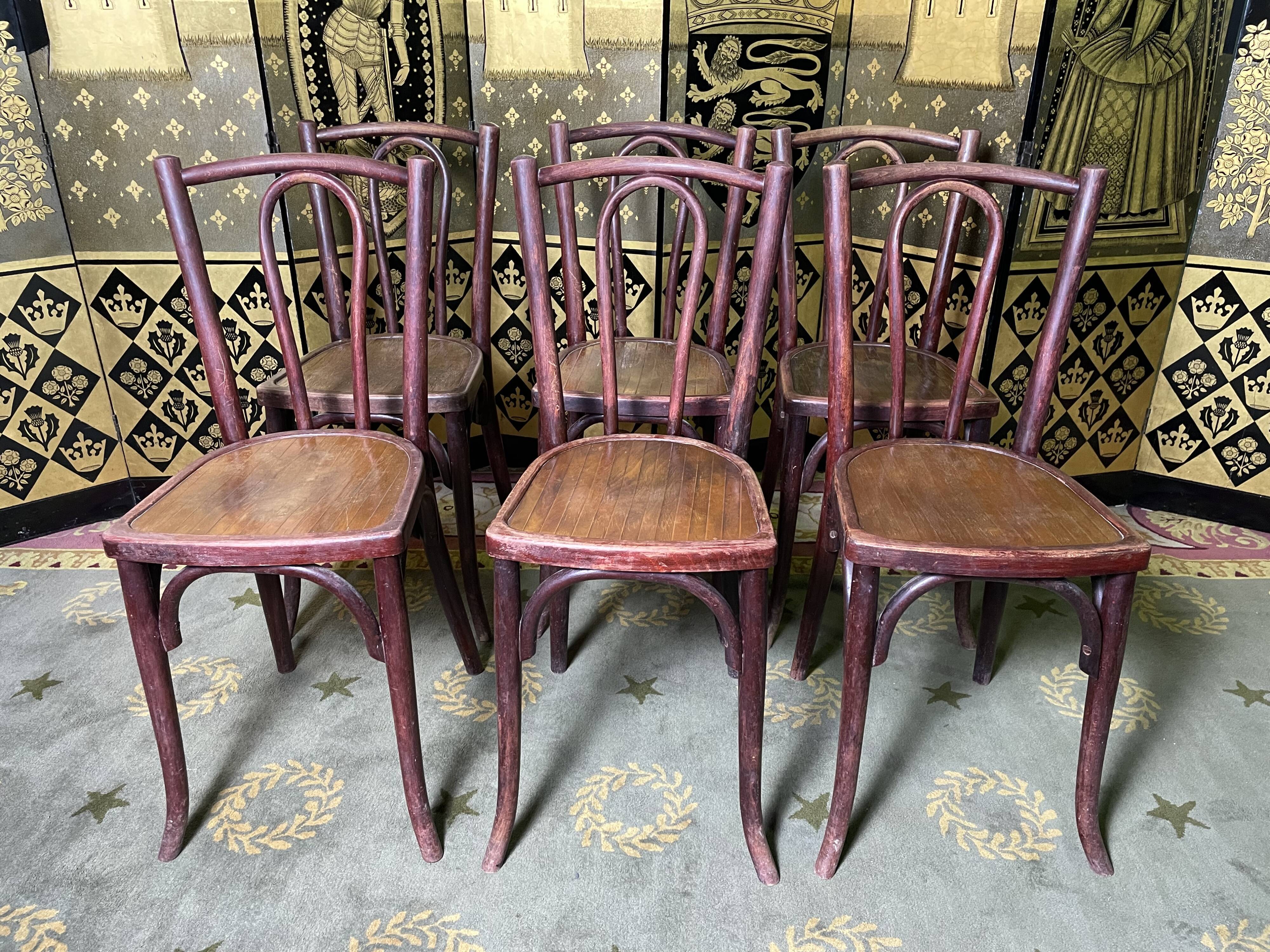 Suite of 6 chairs bistro baumann