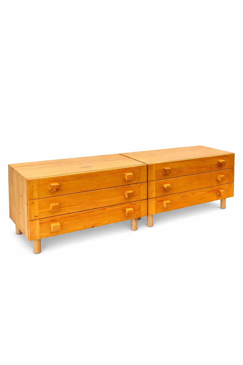 Pair of pine chests of drawers, circa 1970.