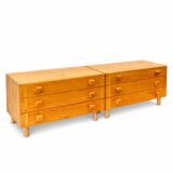 Pair of pine chests of drawers, circa 1970.