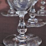 Set 11 Port Glasses White Wine Art Nouveau Crystal engraved Liseron