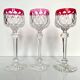 3 Baccarat Crystal Wine Glasses - Juvisy Red Model