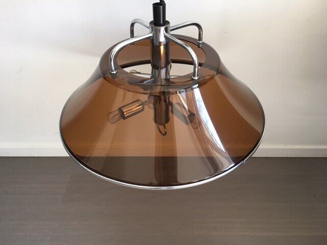 1970's acrylic/chrome 8 bulb hanging lamp.