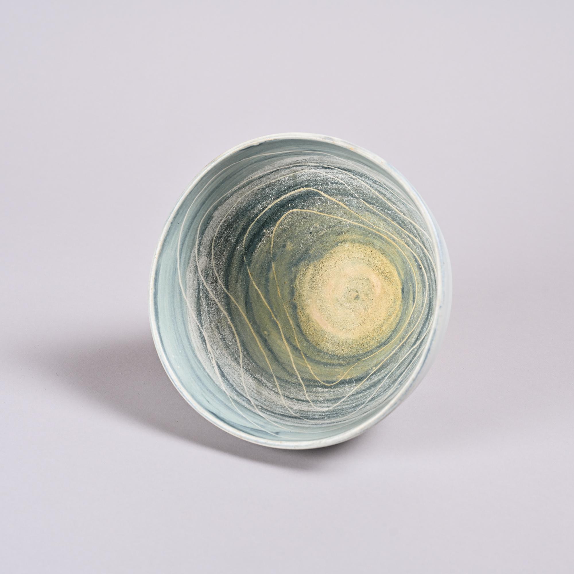 White glazed ceramic cup by Marie Madeleine Jolly, France, circa 1960.
