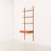 Danish mid-century teak shelving unit with a desk, 1970s