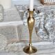 Large antique brass candle holder in Art Deco style