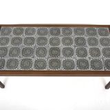 Mahogany and ceramic coffee table, Sweden, 1970