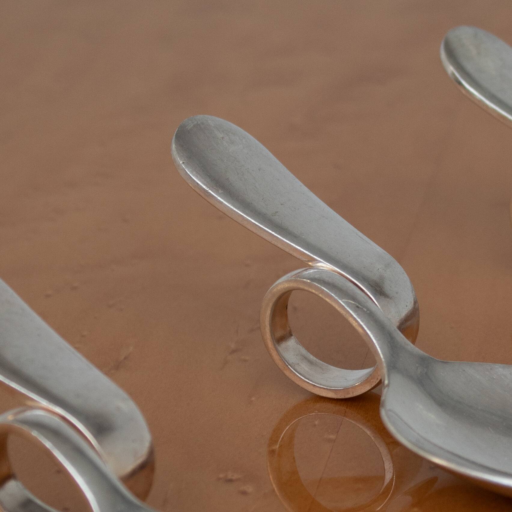 12 cuillères de dégustation en argent de Broggi Milano