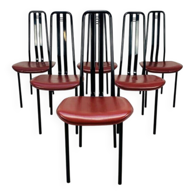 6 chaises postmodernes par Giorgio Cattelan pour Cidue Italie, années 80