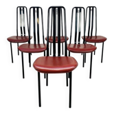 6 chairs by Giorgio Cattelan for Cidue Italy, postmodern, 1980s.