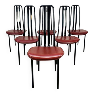 6 chairs by Giorgio Cattelan for Cidue Italy, postmodern, 1980s.