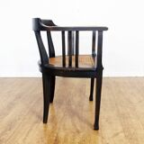 Old chair made of solid wood and caning
