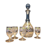 Enamelled glass liquor service