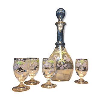 Enamelled glass liquor service