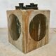 Brutalist ceramic art cube vase by Annette Merkenthaler, Germany 1960s