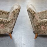 Pair of armchairs flower 50s