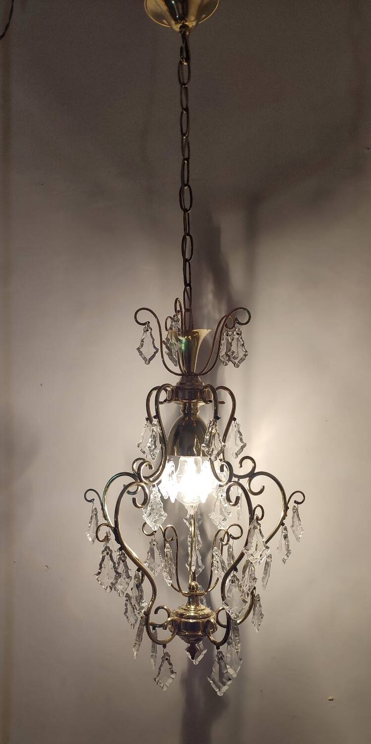 Plafonnier en cristal. Espagne, années 1950.
