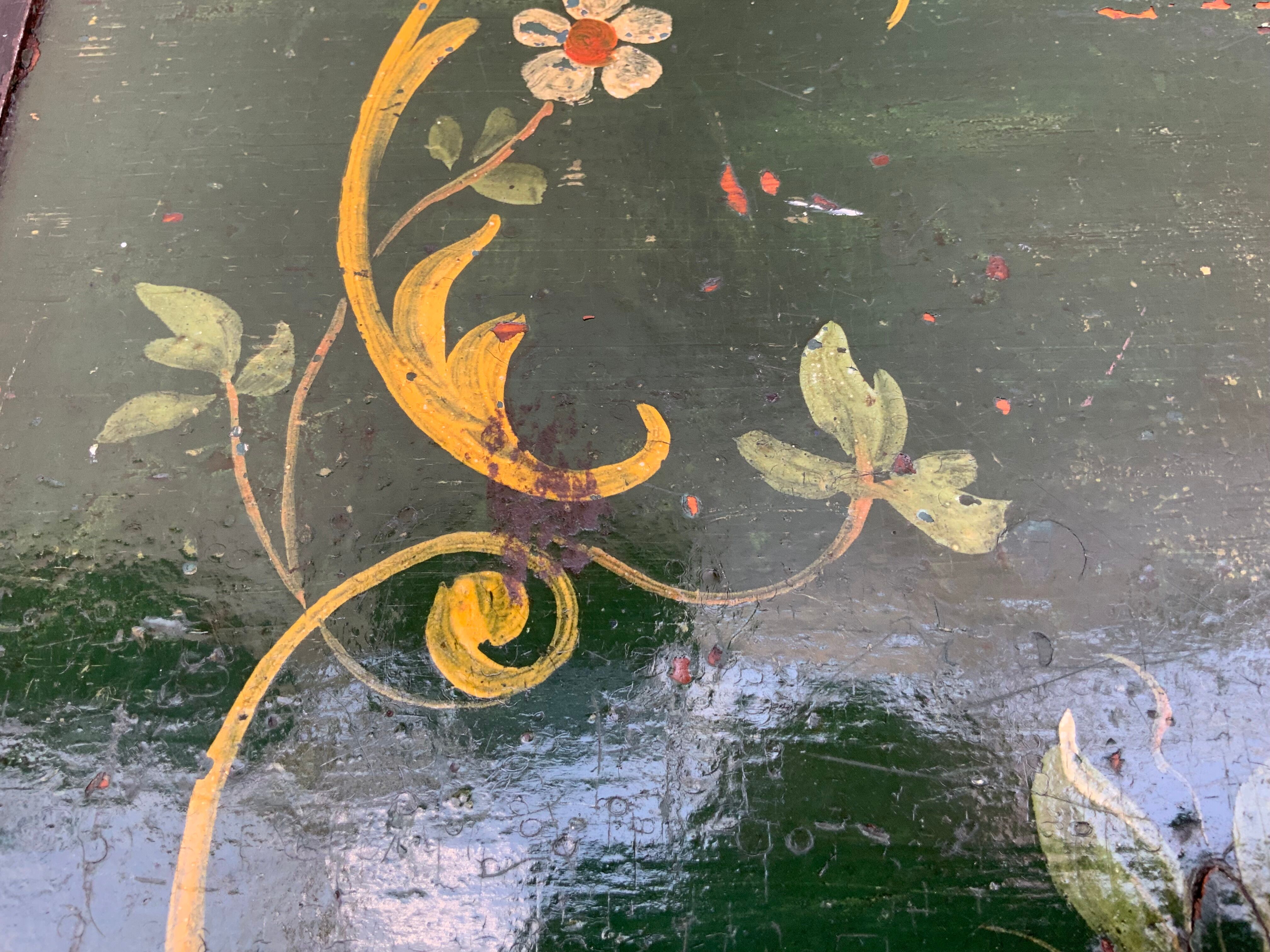 Antique hand painted swedish chest or trunk/ coffee table