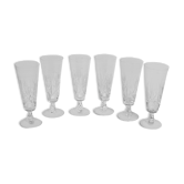 6 crystal champagne flutes