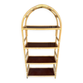 Vintage 1970s rattan bookshelf