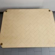 Important vintage italian coffee table 1960 in formica, brass & gold steel