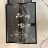 4 nesting tables Chinese patterns black lacquer