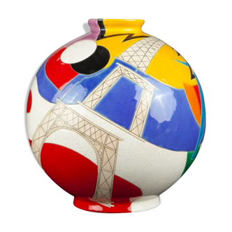Vase longwy the electric tower