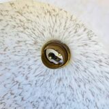 Suspension Art déco en verre de Clichy blanc