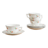 Service 4 tasses et soucoupes Digoin Sarreguemines