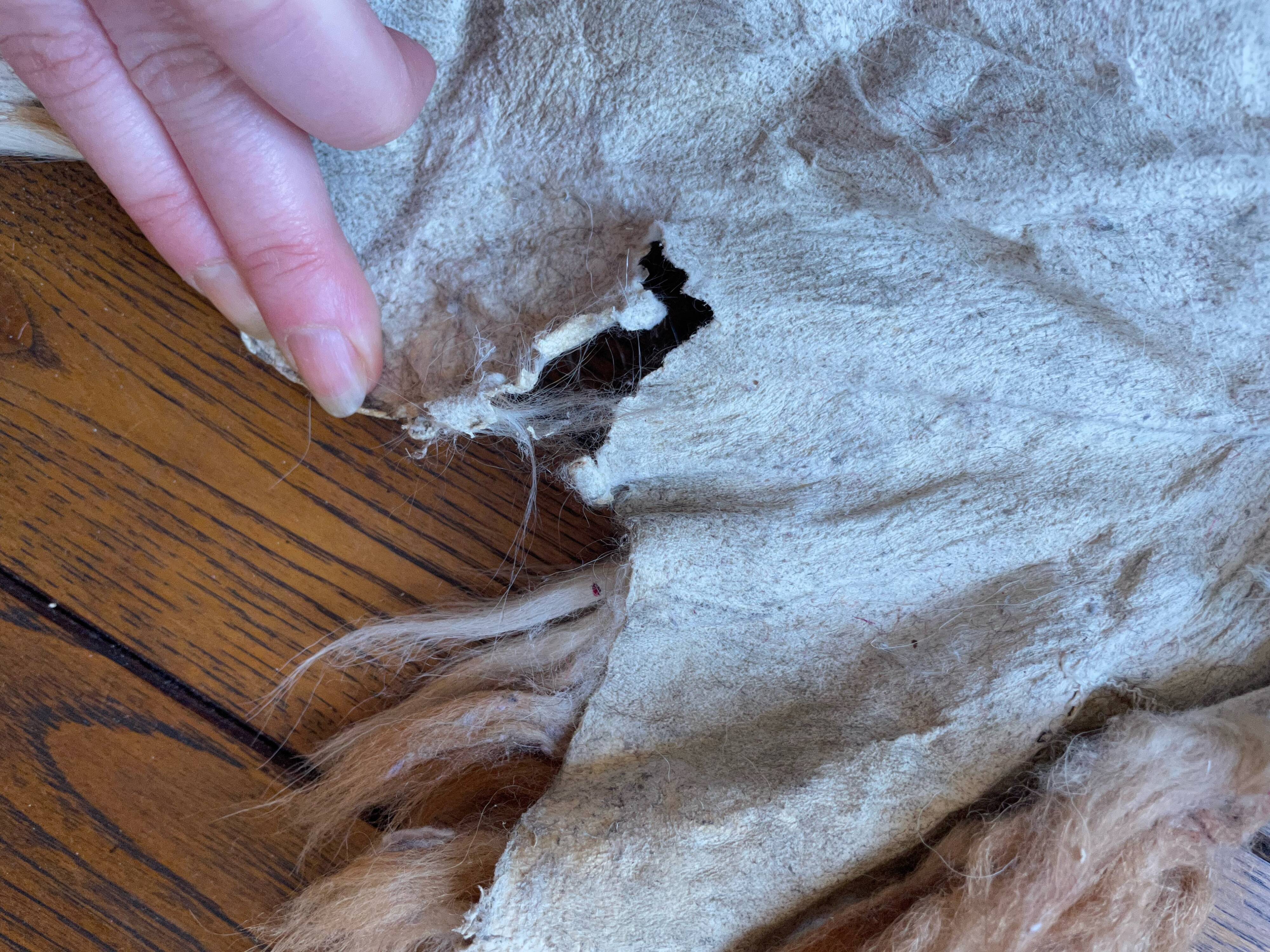 Small sheepskin, raw, brown and beige, authentic