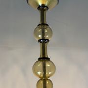 Venetian Art Nouveau chandelier in green and blue Murano glass circa 1920