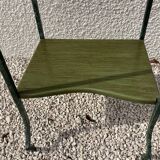Iron and green wood bedside