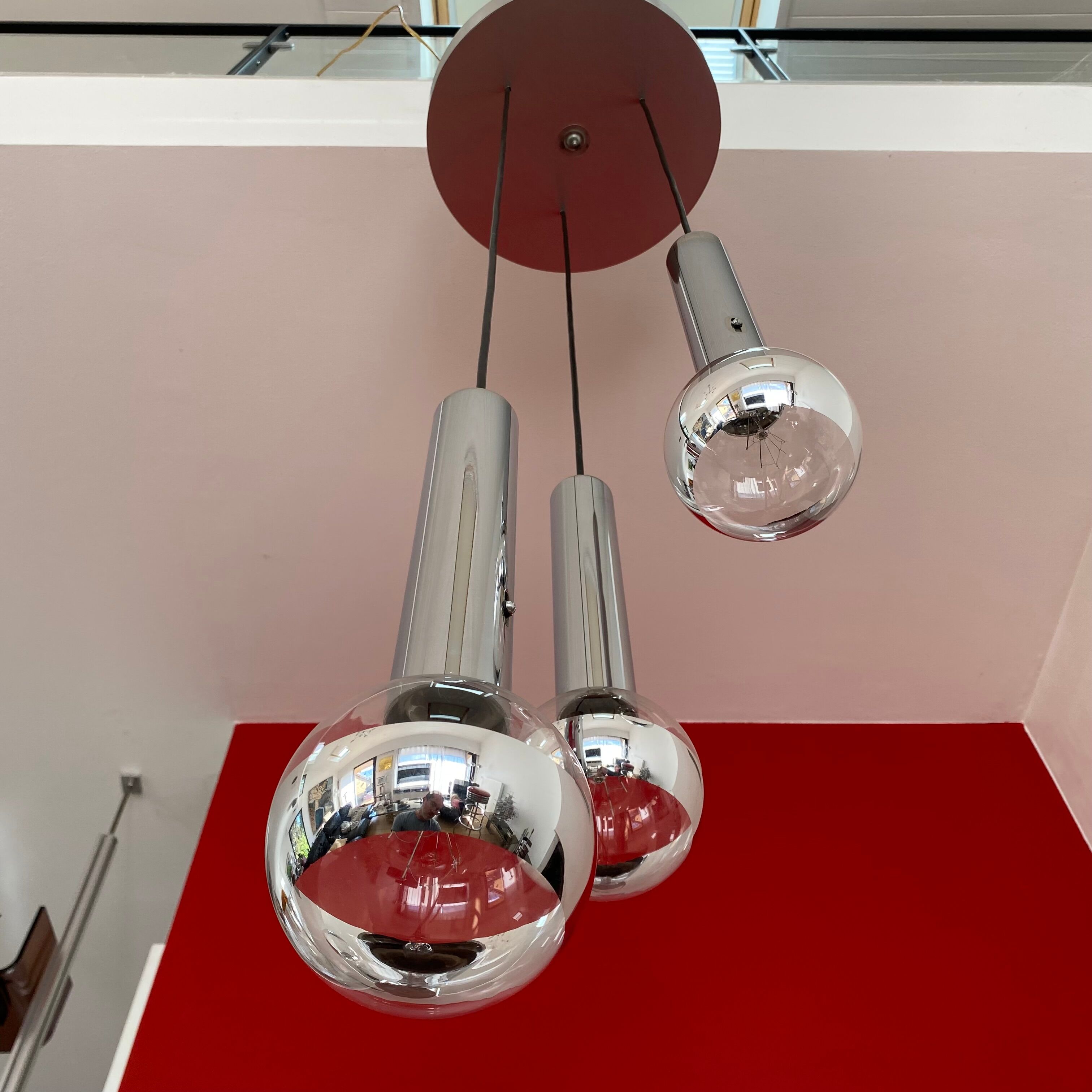 Suspension cascade 3 lights of Raak. Holland 1960