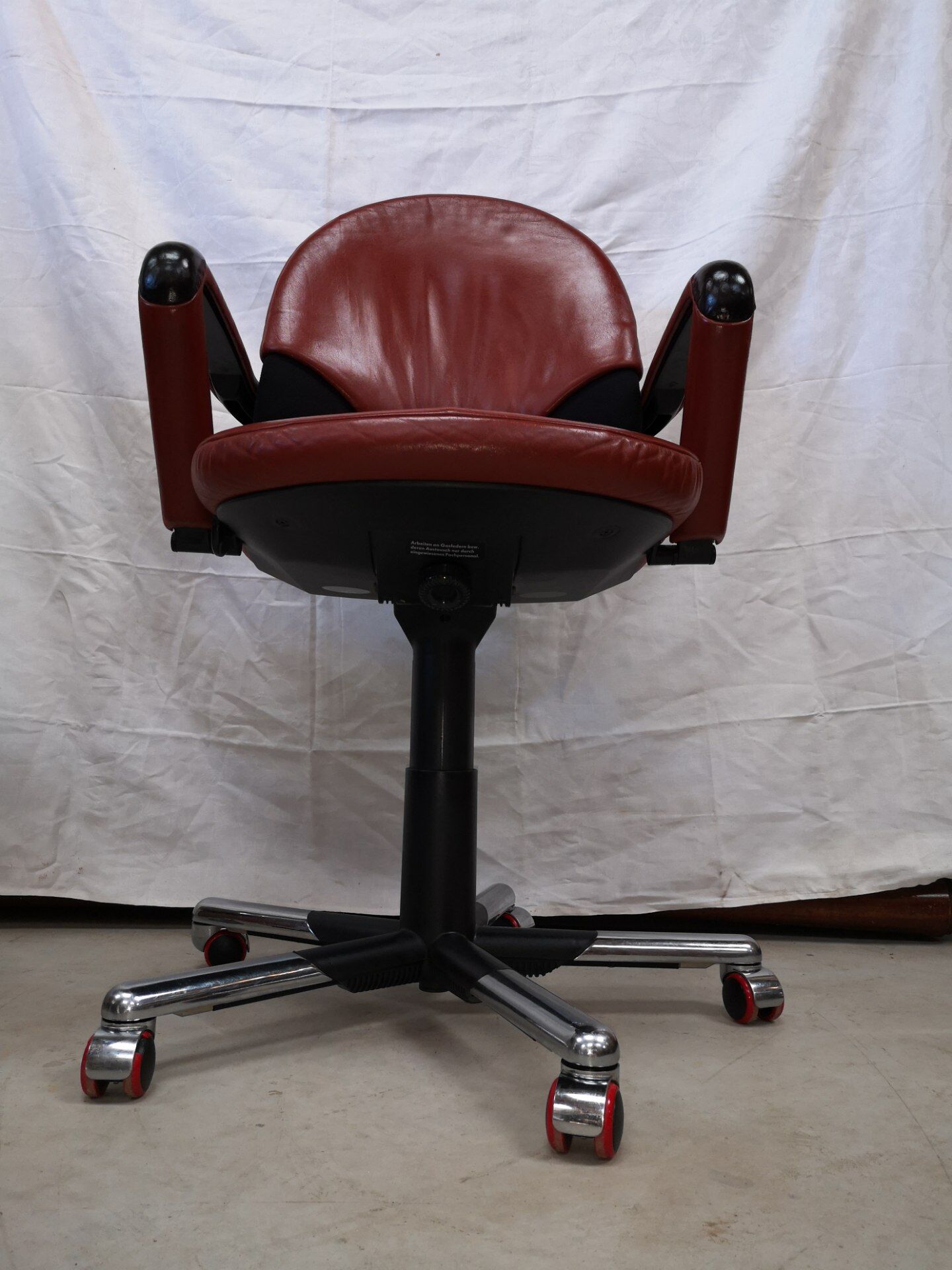 Mario Bellini office armchair for Vitra vintage havana leather