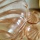 Set of 6 small scallops in vintage rosaline pink glass