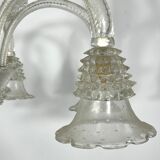Mid-century six arms Murano Bullicante Rostrato chandelier by Ercole Barovier