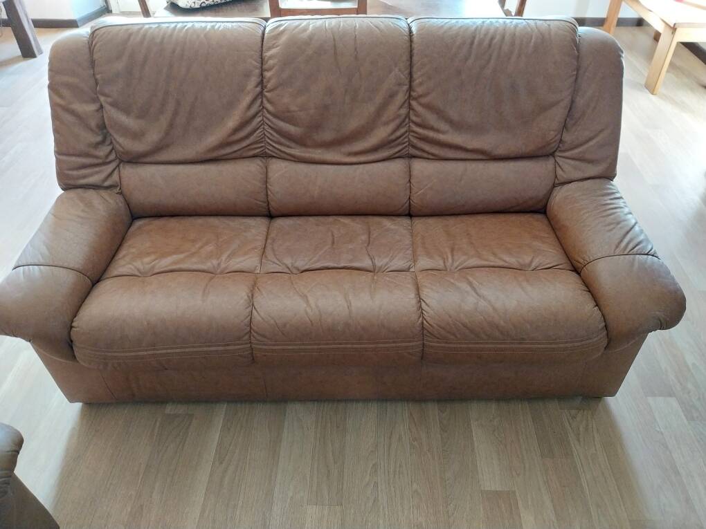 three-seater sofa and two armchairs