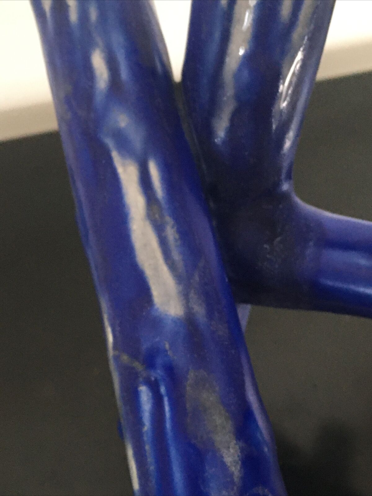 Blue vase ceramic soliflore