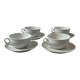 Set of 4 porcelain cups and saucers F. Chauvigny