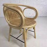 Fauteuil en rotin et cannage