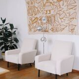 Paire de fauteuil bouclette 60's