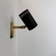 Vintage adjustable wall light, brass and matte black metal, France, 1960.