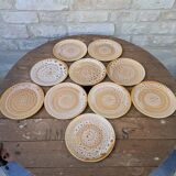 Set of 10 dessert plates in stoneware Niderviller model Fauve years.