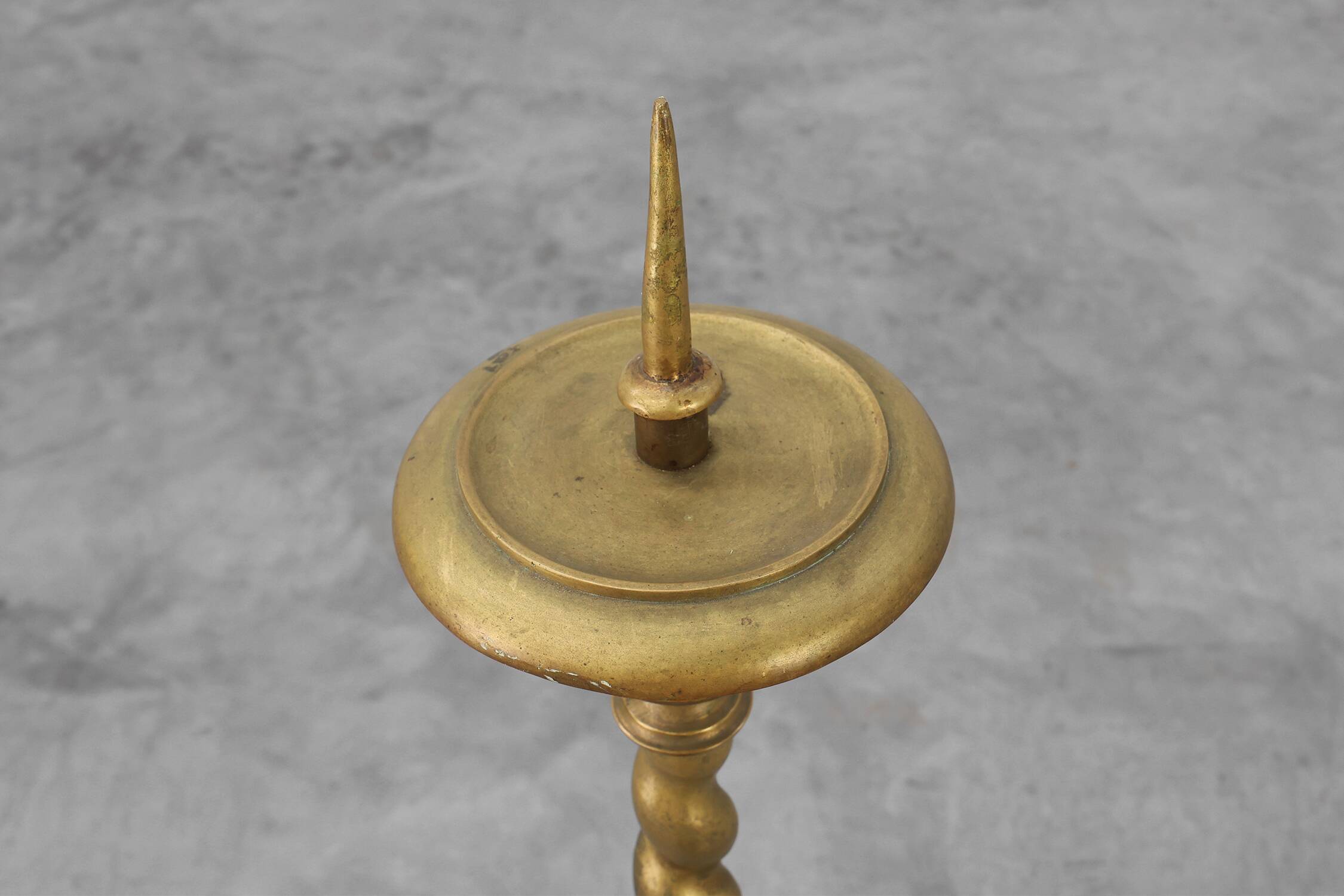 Large copper church candle holder, France 19th century