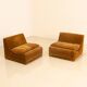 Pair of "Orbis" armchairs in brown velvet by Luigi Colani for Cor 60