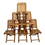 Suite of 6 folding bamboo chairs