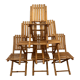 Suite of 6 folding bamboo chairs